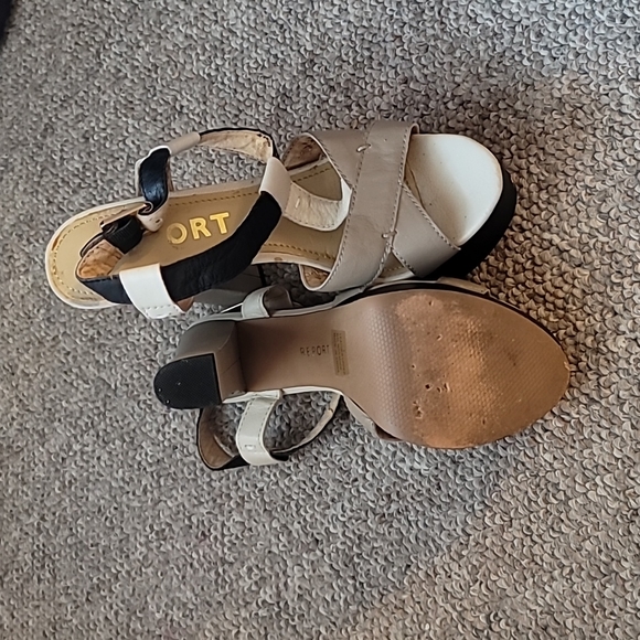 💕 Y2K Report Platform Leather Sandals 8 1/2 - Picture 3 of 4